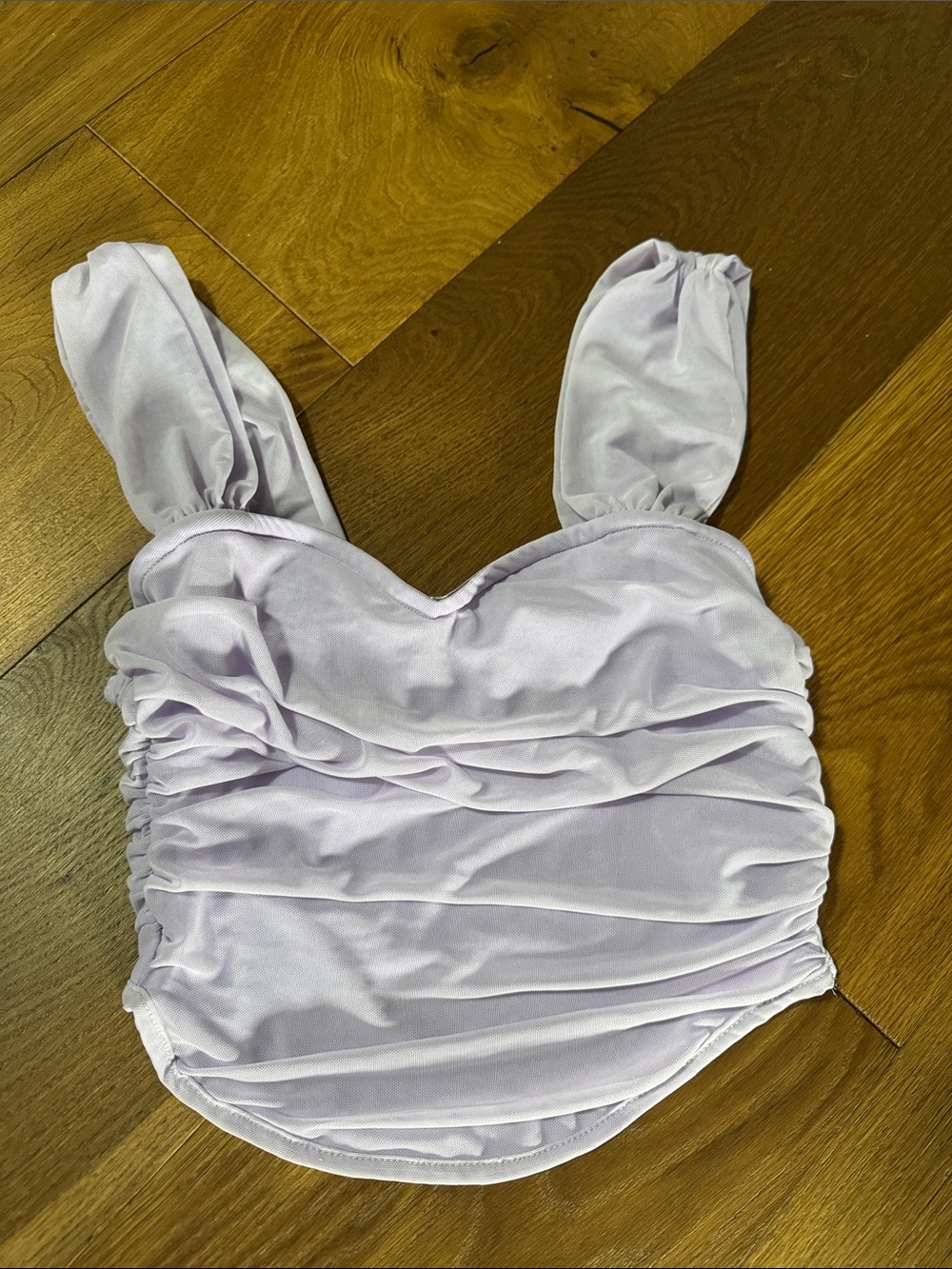 SHEIN Lilac Ruched Sweetheart Camisole
